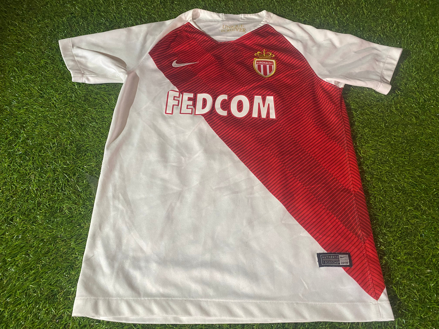 AS Monaco France French Soccer Football Large Boys 10-12 Year Old Nike Home Jersey