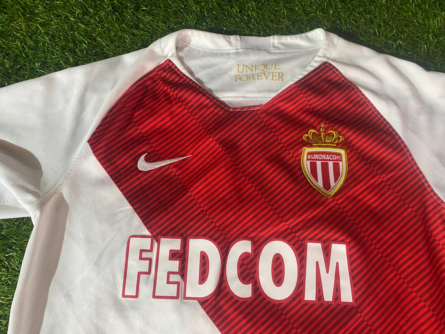 AS Monaco France French Soccer Football Large Boys 10-12 Year Old Nike Home Jersey