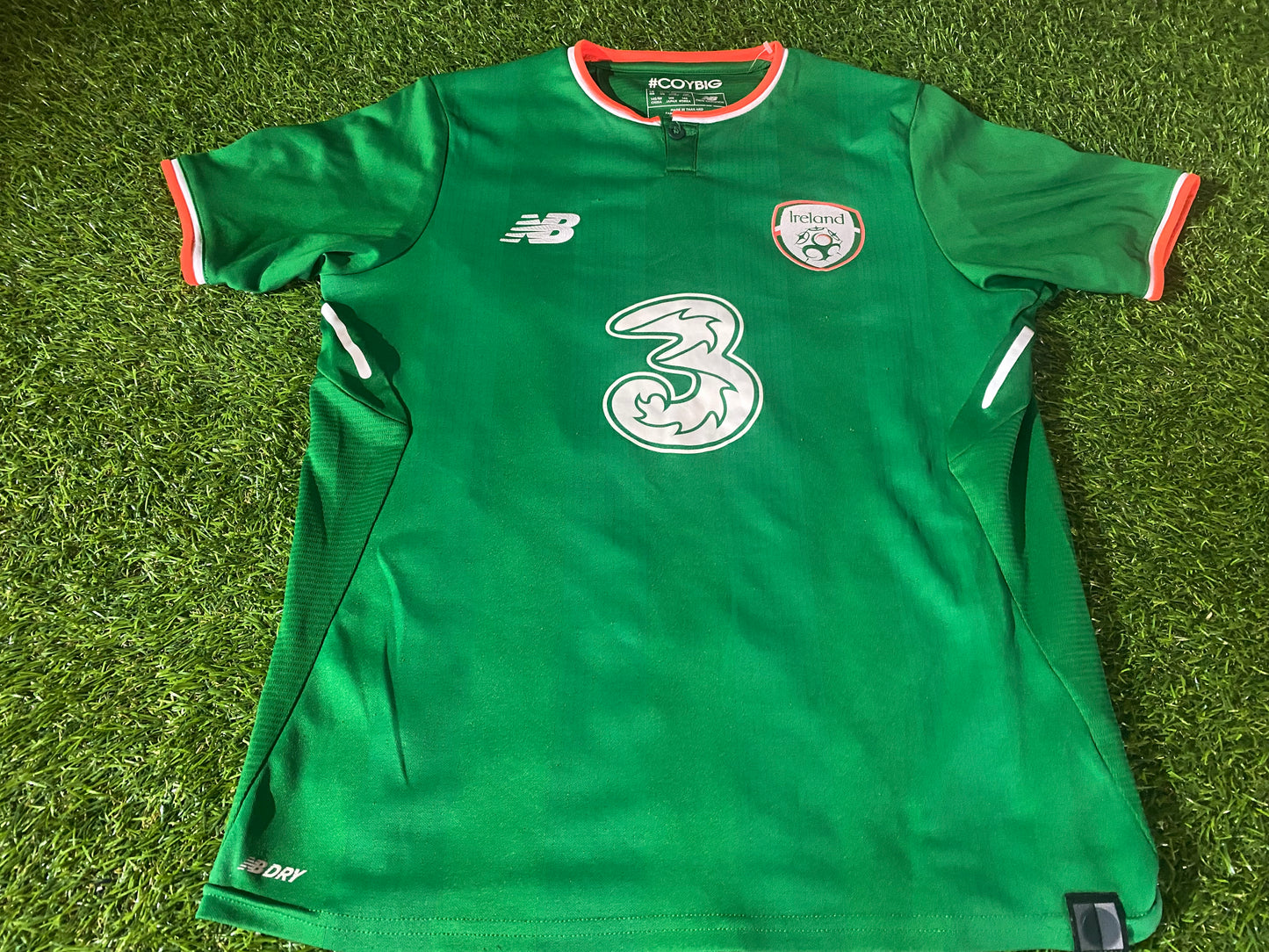 Republic of Ireland Eire Irish Soccer Football Large Boys 10-12 Year Old Home Jersey