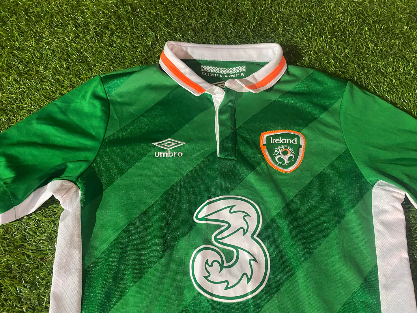 Republic of Ireland Eire Irish Soccer Football Large Boys 10-12 Year Old Umbro Home Jersey