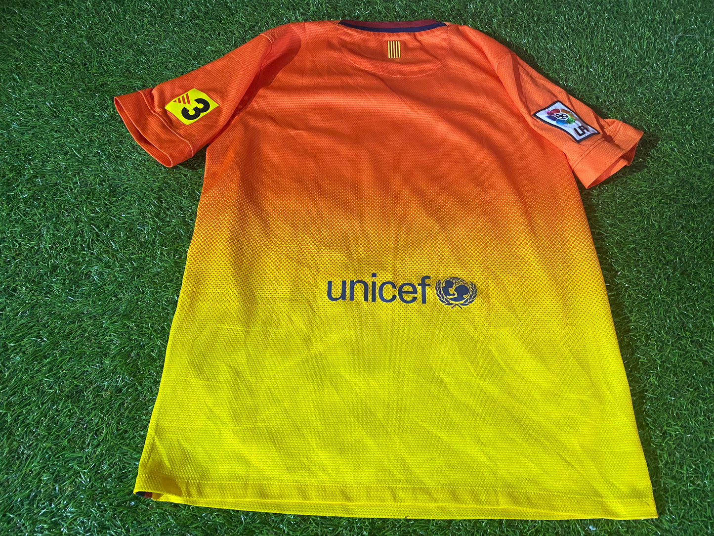 FCB Barcelona Spain Espana Football Large Boys 10-11 Year Old Nike Made Away Jersey