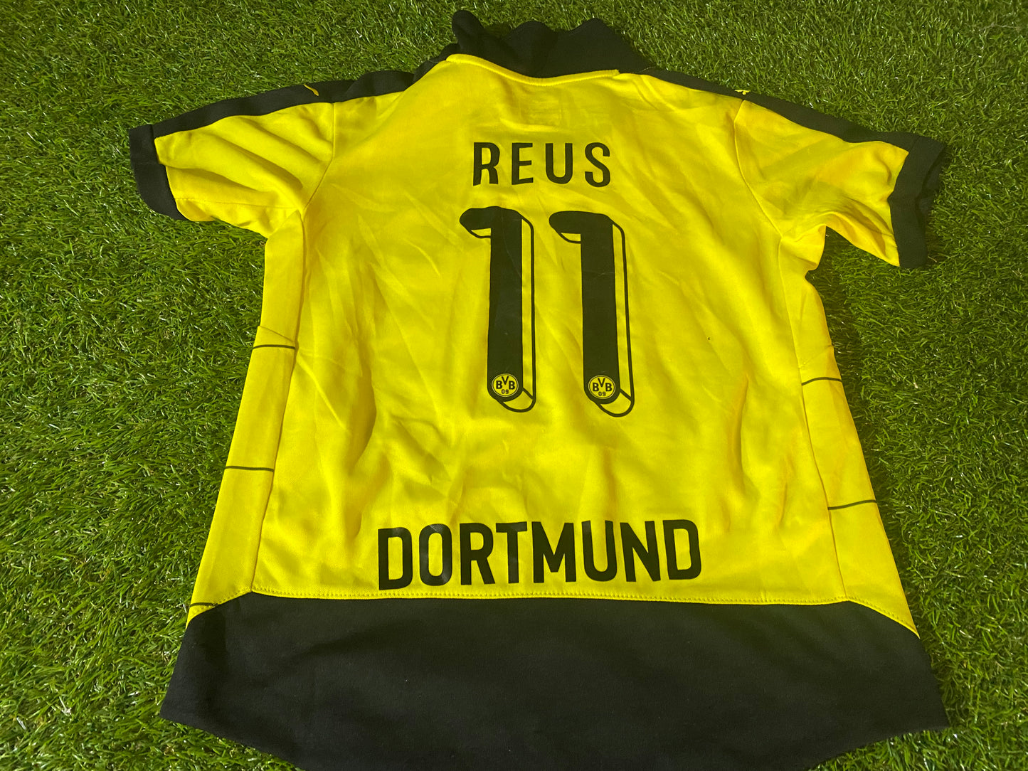 Borussia Dortmund Soccer Football Small Boys 7-8 Year Old Puma Neuss no11 Home Jersey