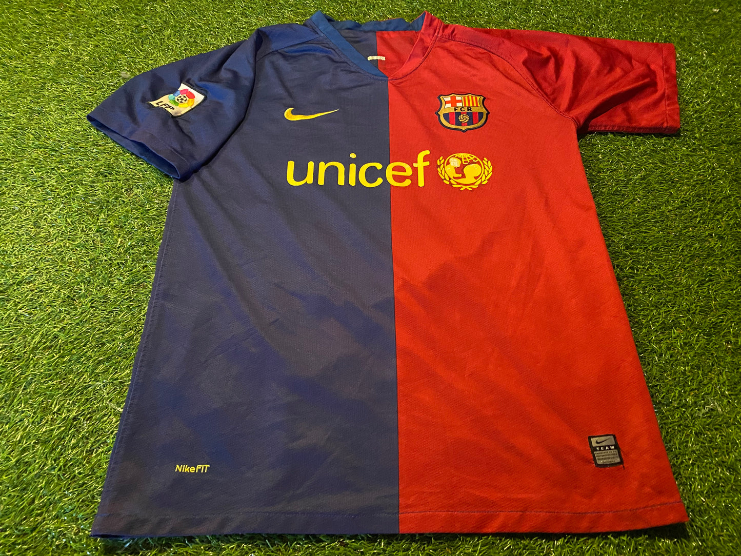 FCB Barcelona Spain Espana Football Soccer Medium Mans Messi no10 Nike Home Jersey