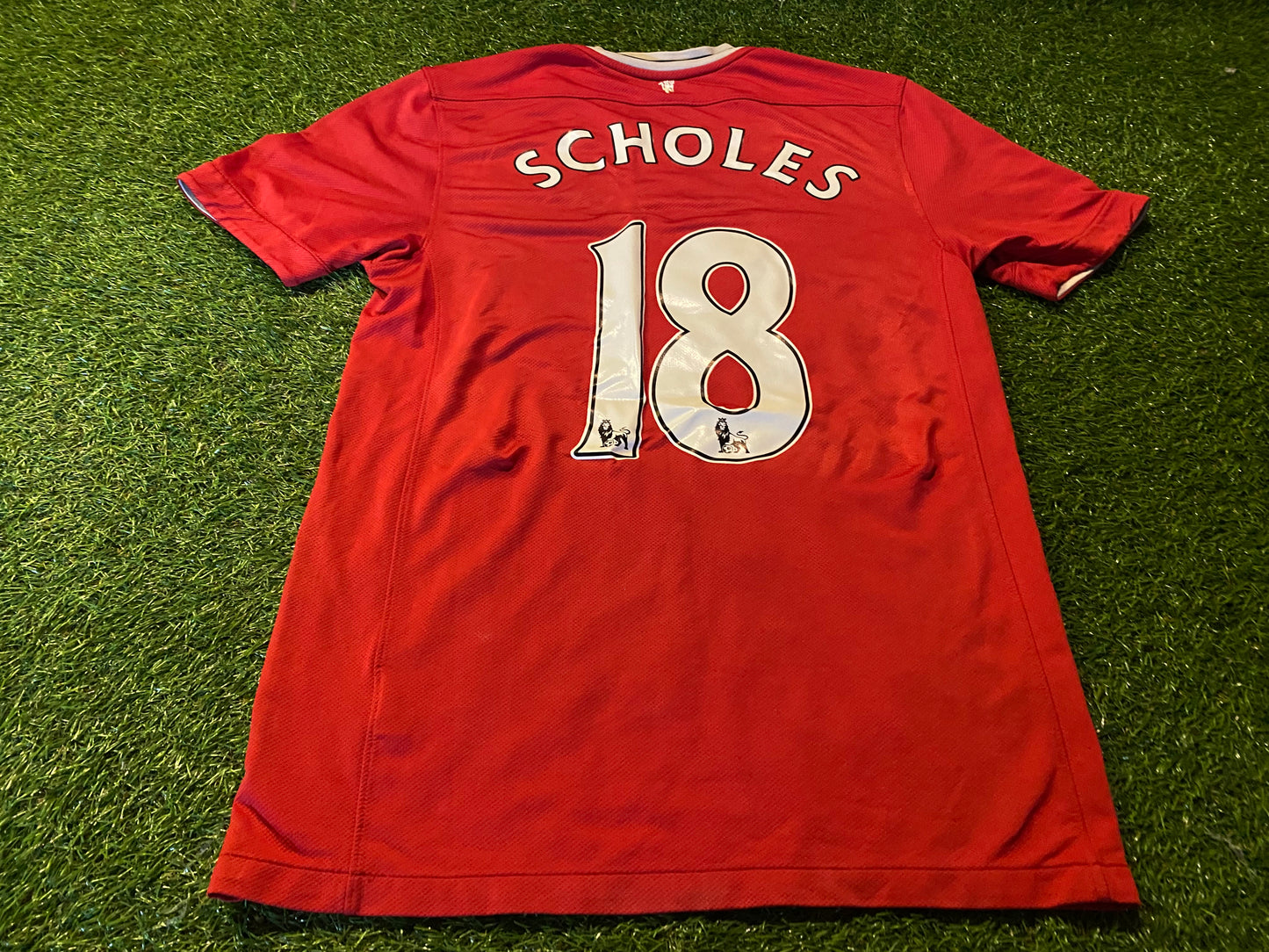 Manchester United v New York Cosmos Soccer Football Medium Mans Scholes no18 Testimonial Jersey