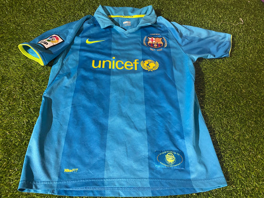 FCB Barcelona Spain Espana Football Large Boys 10-11 Year Old Rare 50 Year Nou Camp Jersey