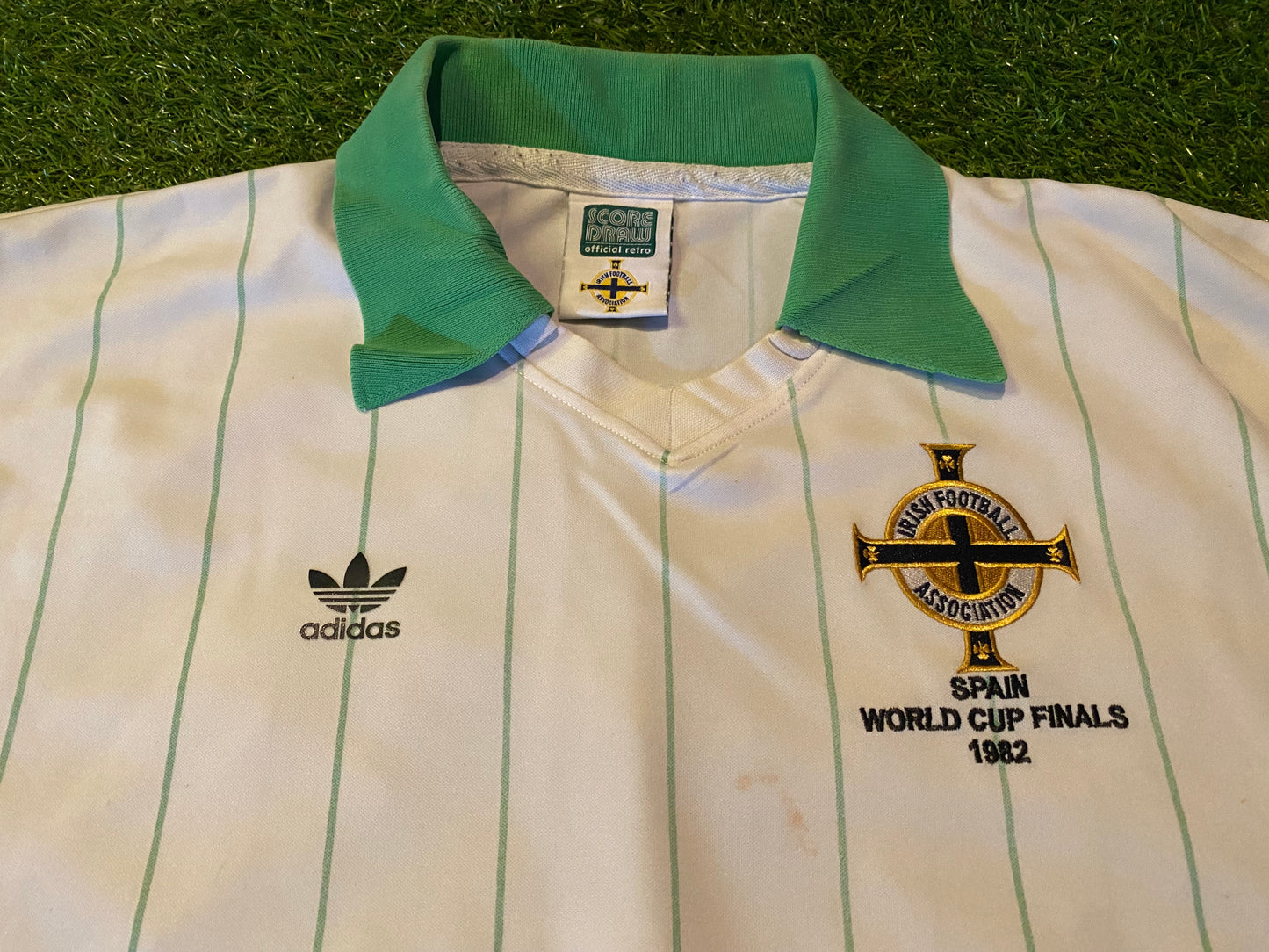 Northern Ireland Ulster Football Large Mans World Cup 1982 No 8 Score Draw Made Jersey