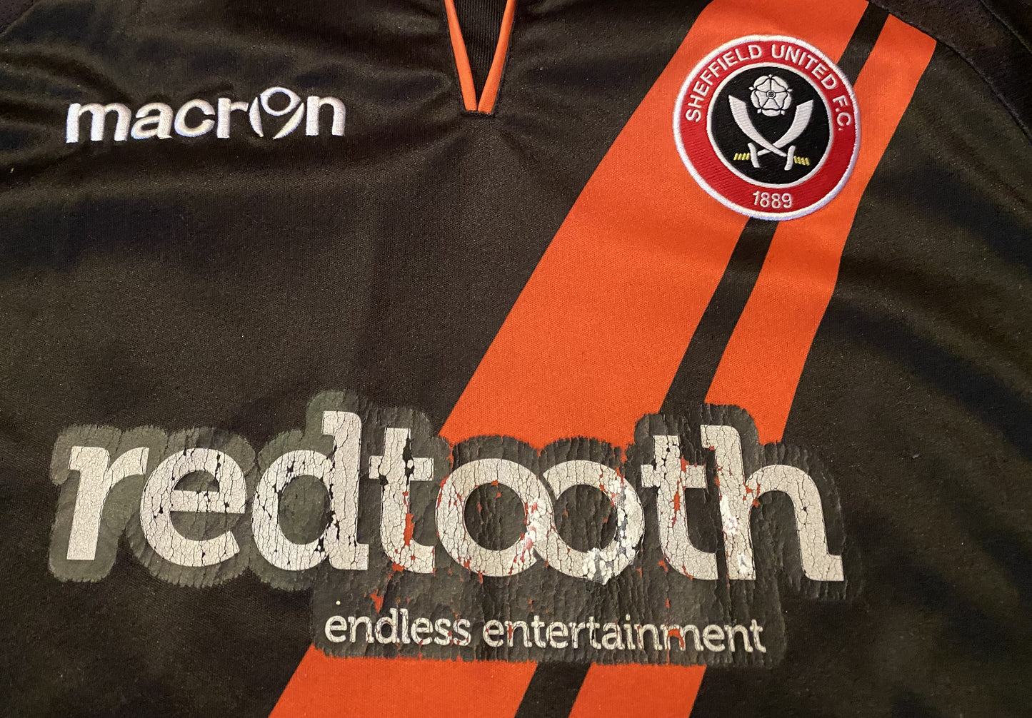 Sheffield United England Football Soccer Medium Mans Macron Made Away Jersey