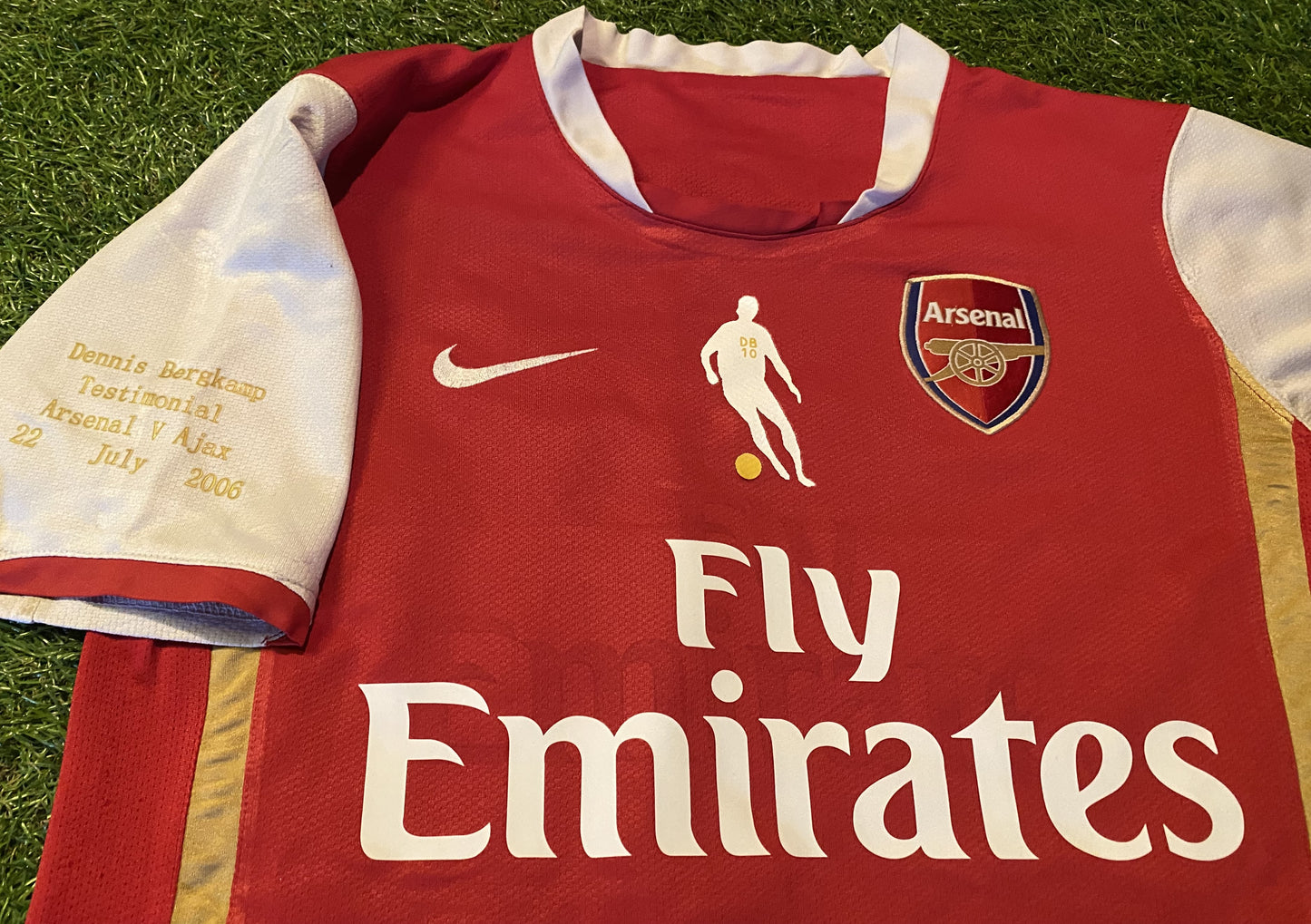 Arsenal v Ajax Soccer Football Youths / XS Mans Bergkamp no10 Testimonial Jersey