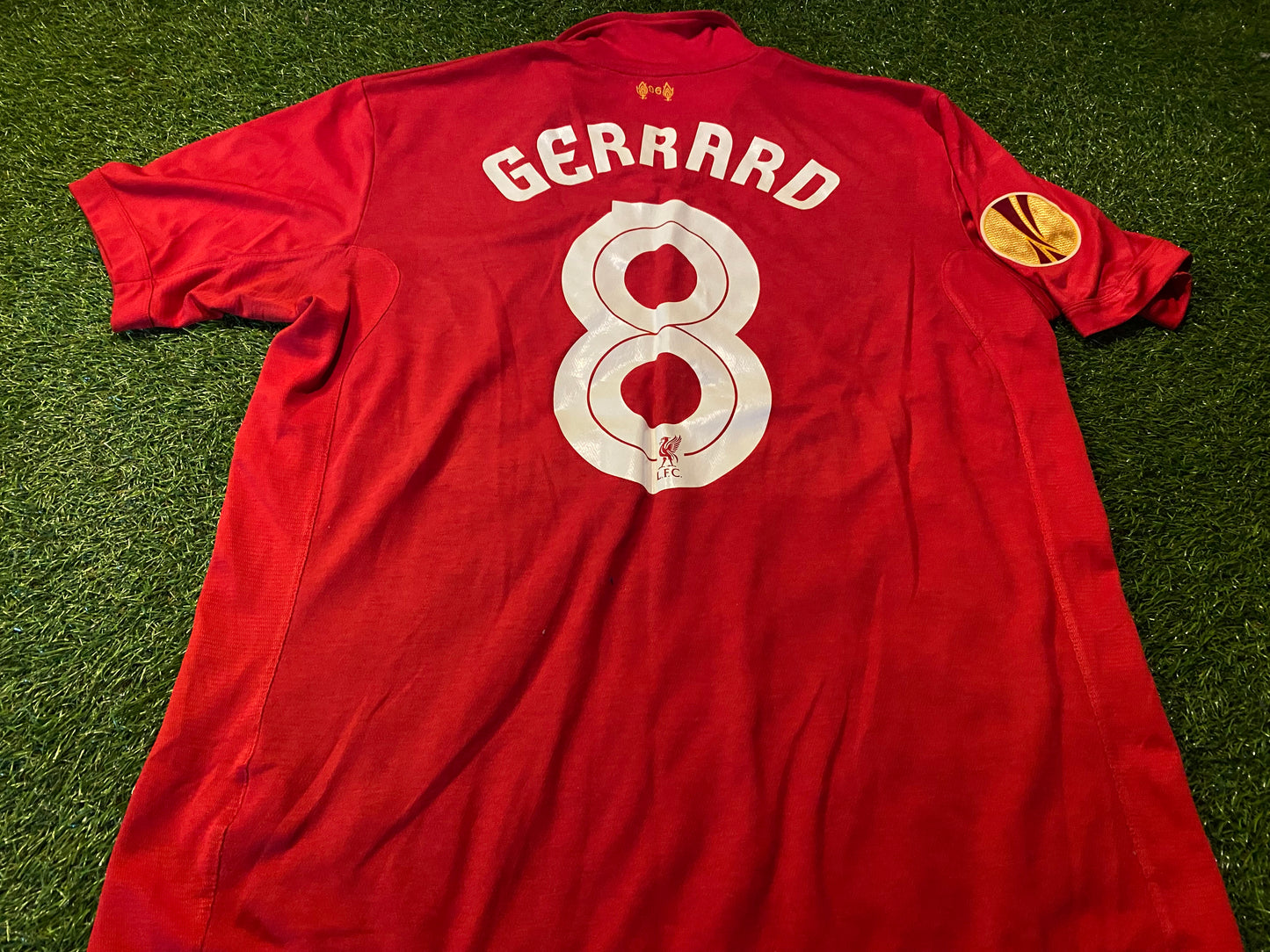 Liverpool England Soccer Football XL Extra Large Mans Gerrard no8 Europa League Jersey