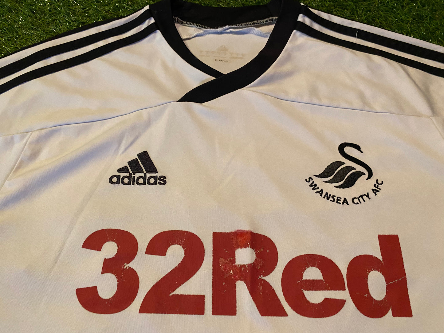 Swansea City EFL Soccer Football Medium Mans Adidas Made Home Jersey