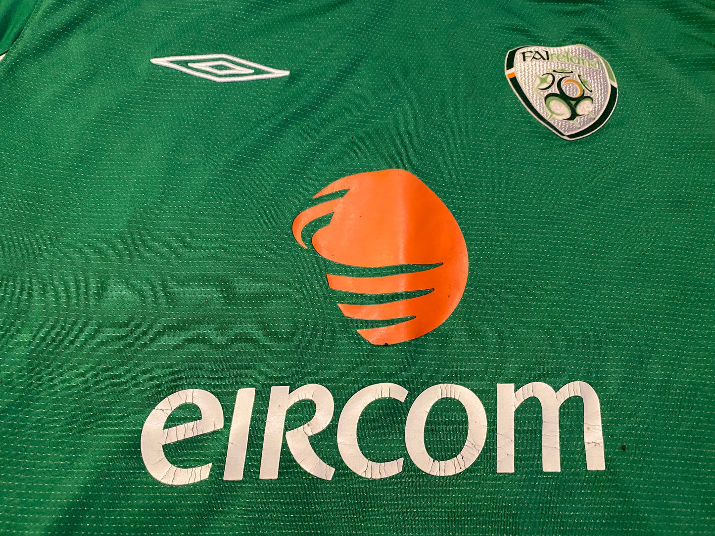 Republic of Ireland Irish Eire Football Soccer Large Mans Umbro Made Home Jersey