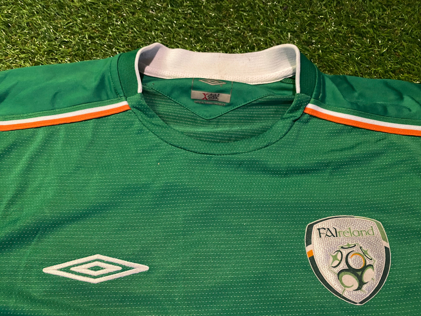 Republic of Ireland Eire Irish Football Soccer Medium Mans Long Sleeved Home Jersey