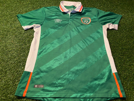 Republic of Ireland Eire Irish Football Soccer Medium Mans Rare Unsponsored Home Jersey