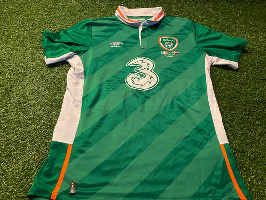 Republic of Ireland v Sweden Paris 2016 Soccer Football Large Mans McClean no11 Home Jersey