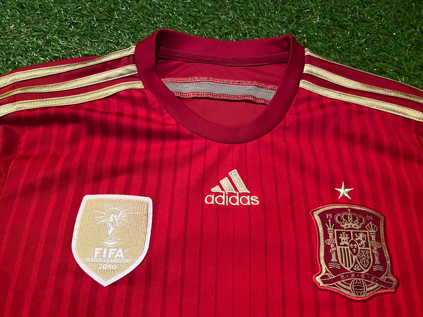 Spain Espana Spanish Soccer Football Small Mans Adidas World Champions 2010 Home Jersey