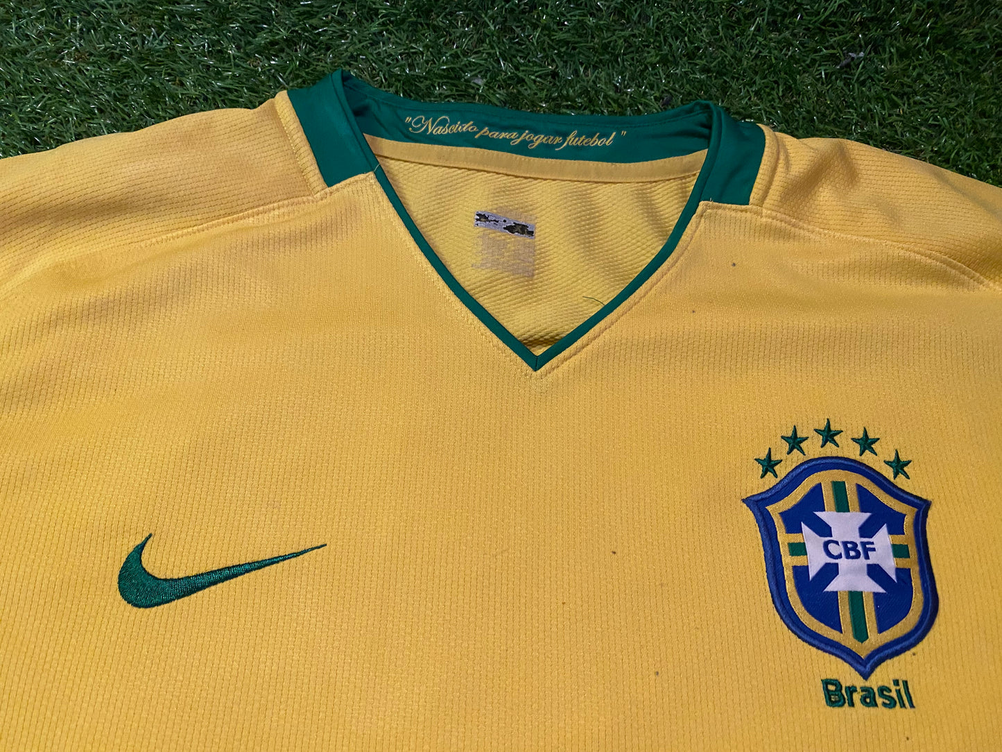 Brazil Brasil Samba Soccer Football XL Extra Large Mans Nike Made Jersey