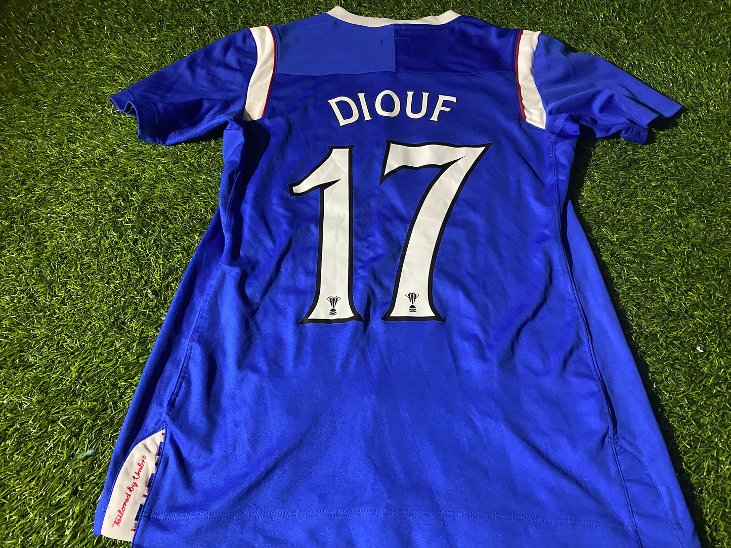 Glasgow Rangers Scotland Football Adult Womans Females Size 8 Diouf no17 Jersey