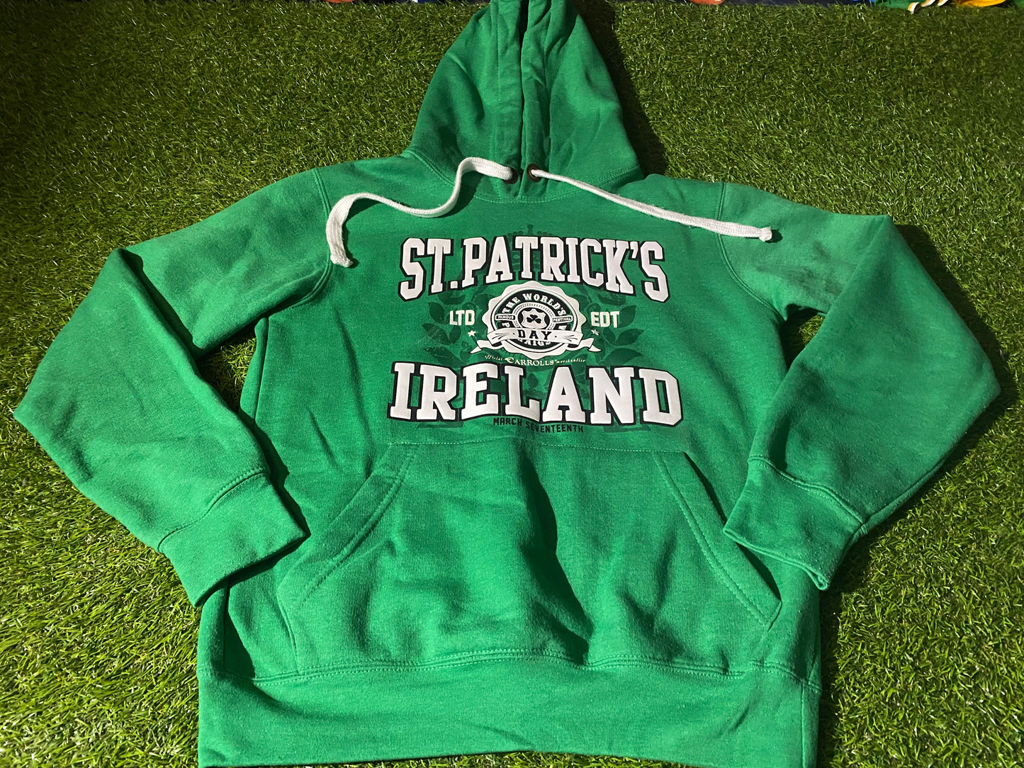 Irish St Patricks Day Eire Ireland Limited Edition Heavy Small Mans Hoody Hooded Top