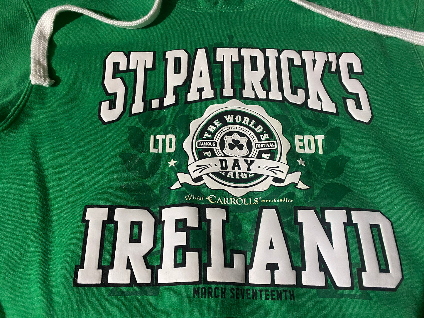 Irish St Patricks Day Eire Ireland Limited Edition Heavy Small Mans Hoody Hooded Top