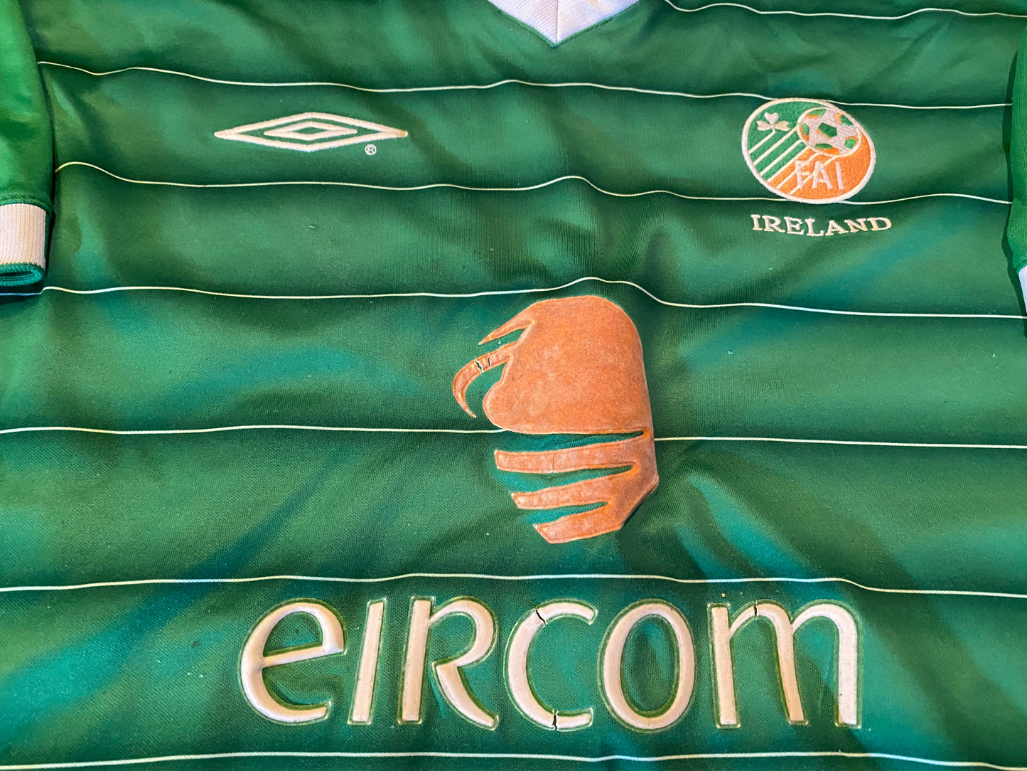 Republic of Ireland Irish Eire Football Soccer Large Mans Vintage Umbro Made Home Jersey