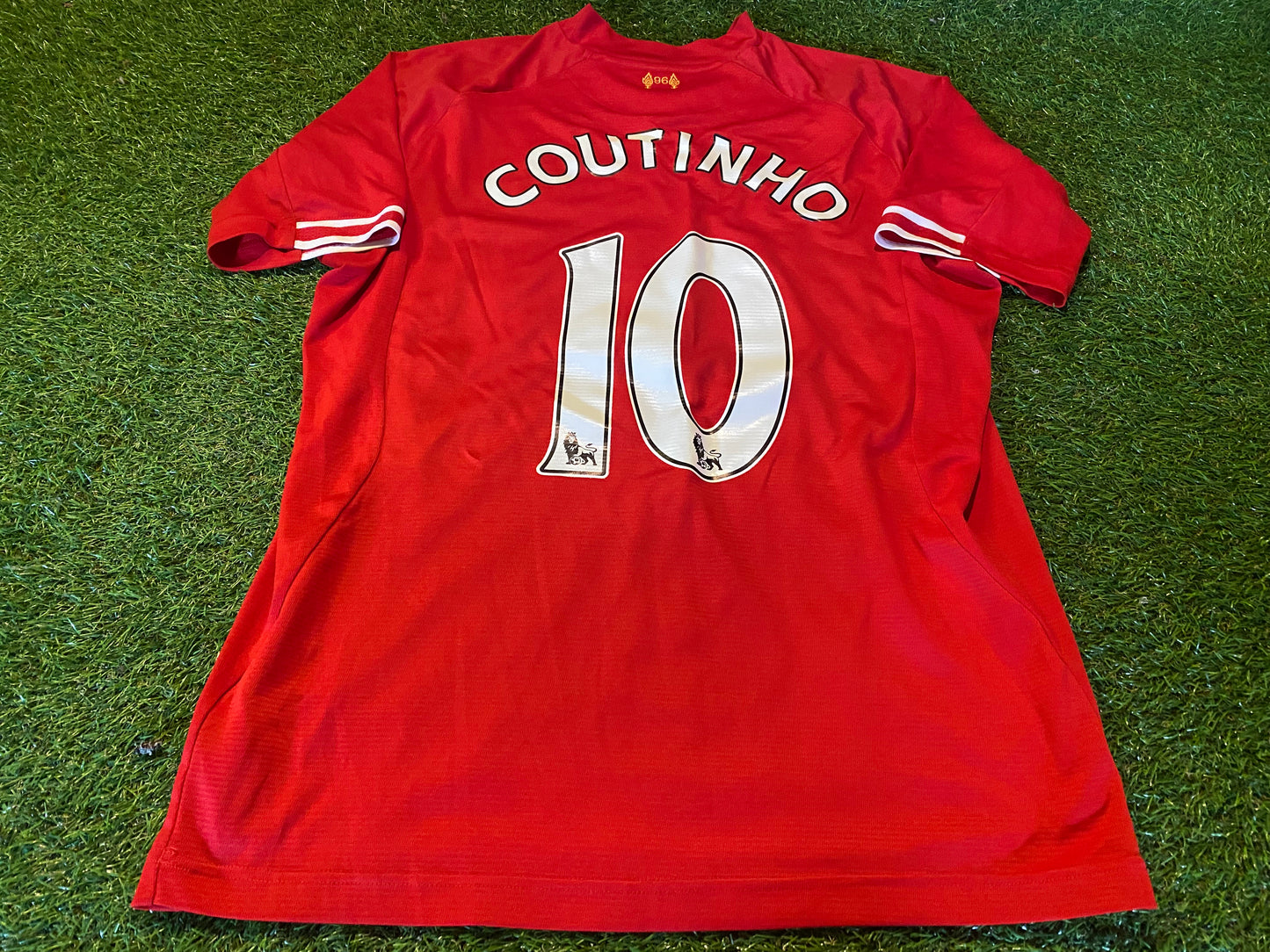 Liverpool England Football Soccer Large Mans Coutinho no10 Warrior Made Home Jersey