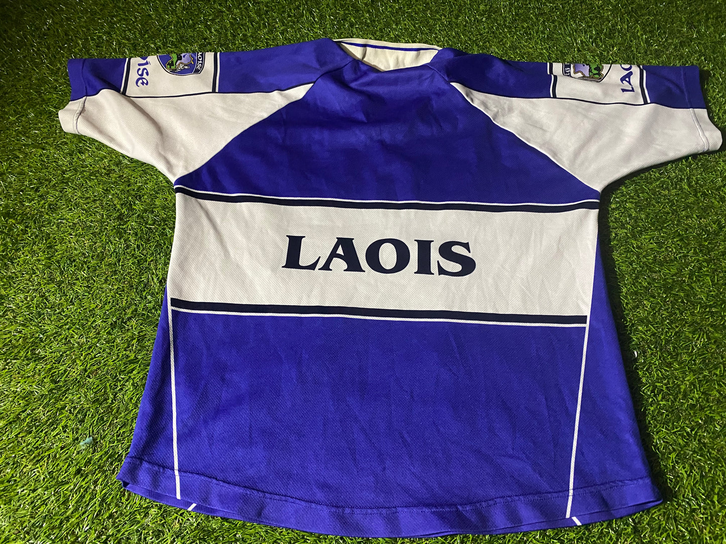 Co Laois Ireland GAA Gaelic Football Hurling Youths / Small Mans Vintage Home Jersey