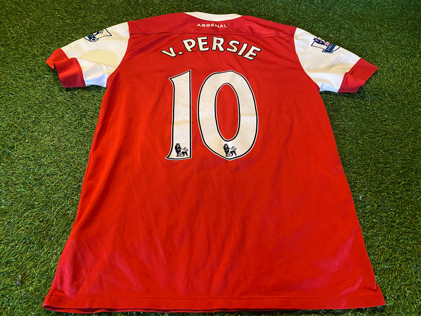 Arsenal England Football Soccer Medium Mans Nike Made v Persie no10 EPL Home Jersey