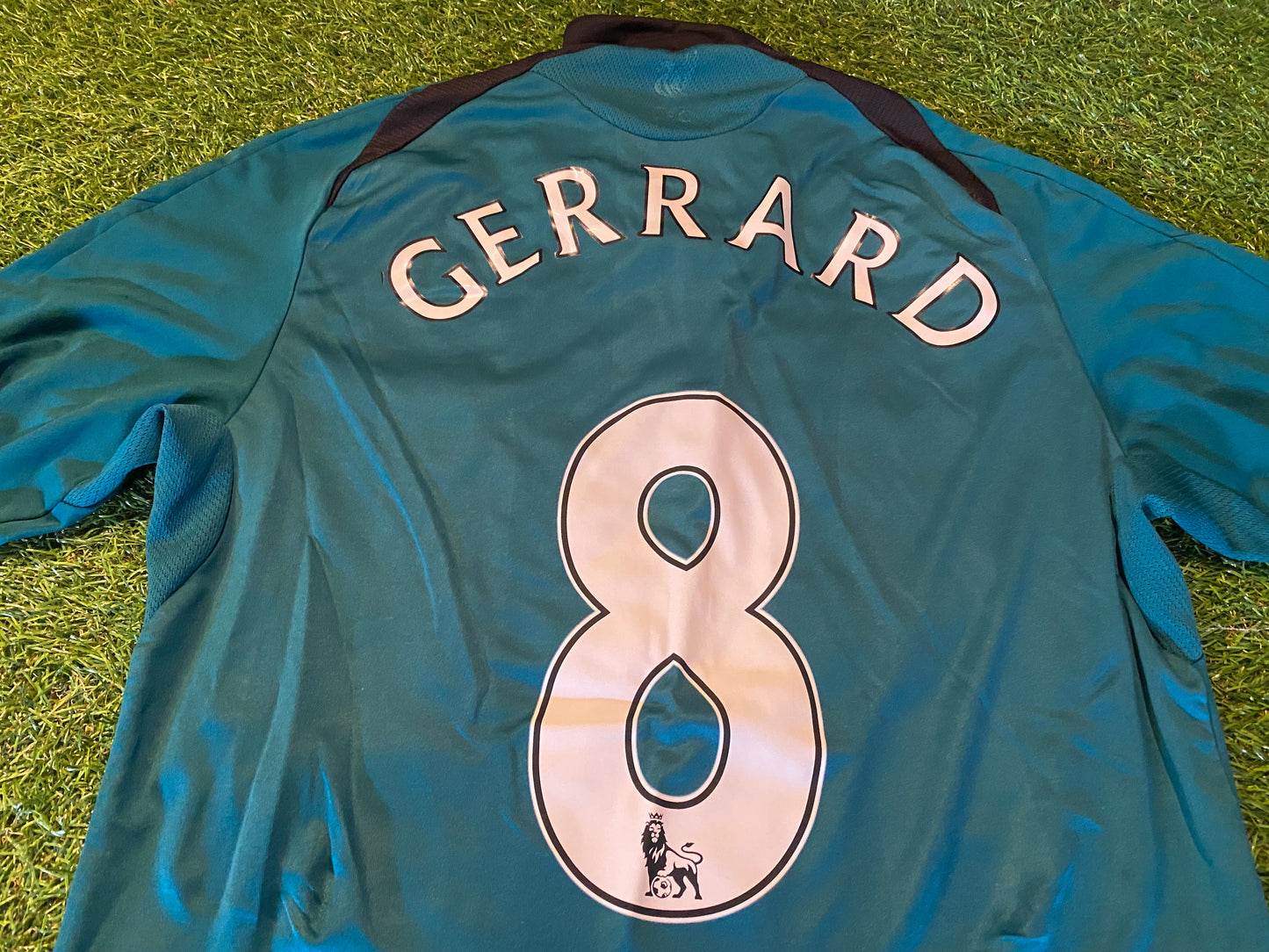 Liverpool England Football Soccer Small Mans Gerrard no8 Adidas Made EPL Away Jersey