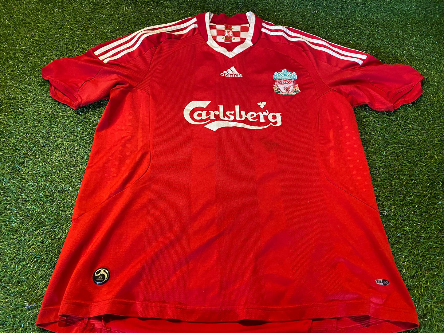 Liverpool England Football Soccer Large Mans Gerrard no8 Adidas Made EPL Home Jersey