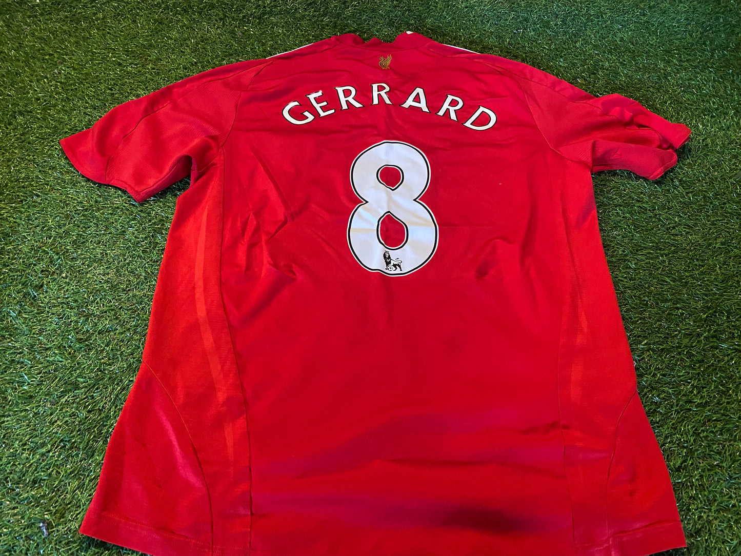 Liverpool England Football Soccer Large Mans Gerrard no8 Adidas Made EPL Home Jersey