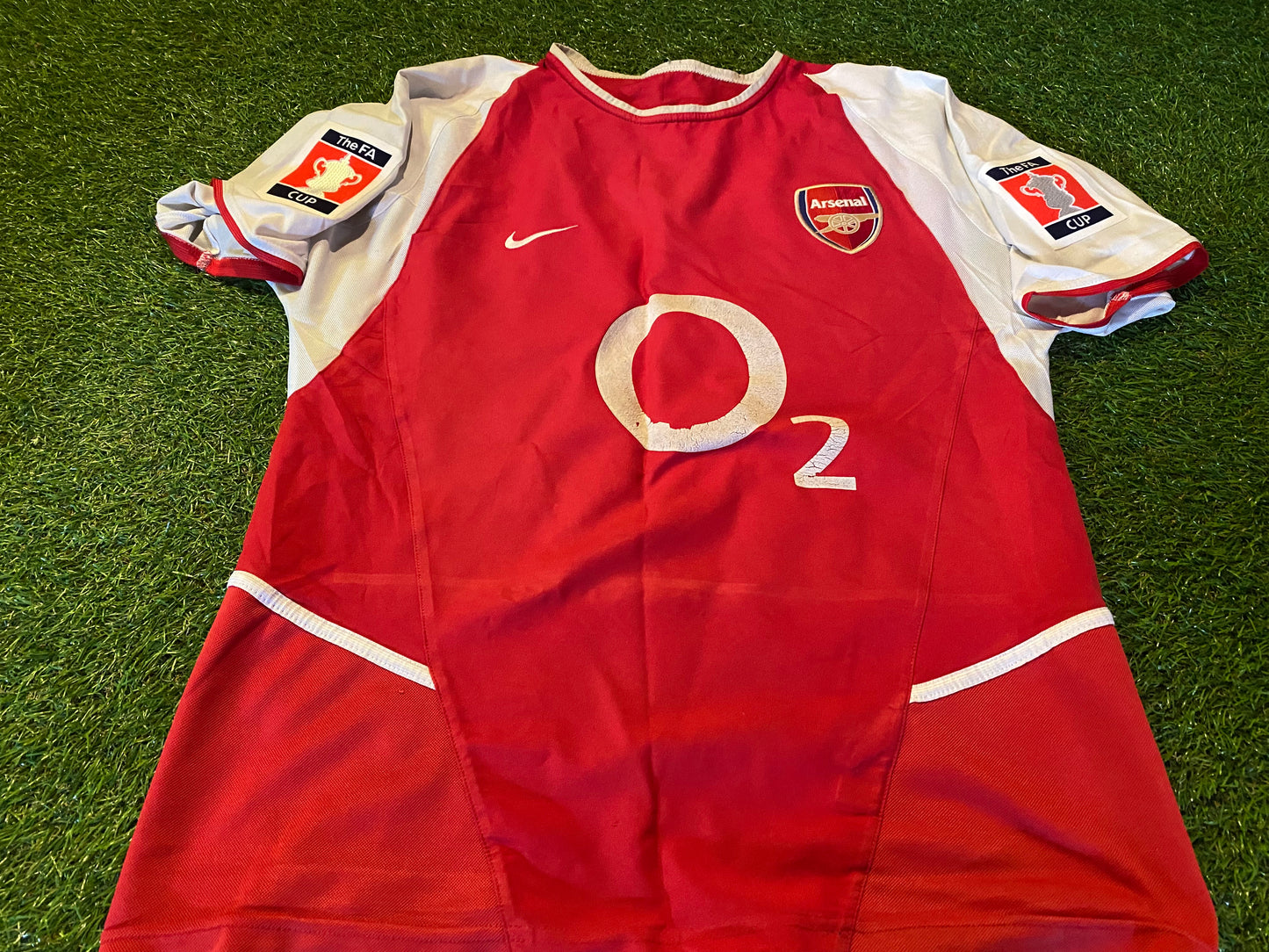 Arsenal England Football Soccer Small Mans Vintage Henry no14 FA Cup Final Home Jersey