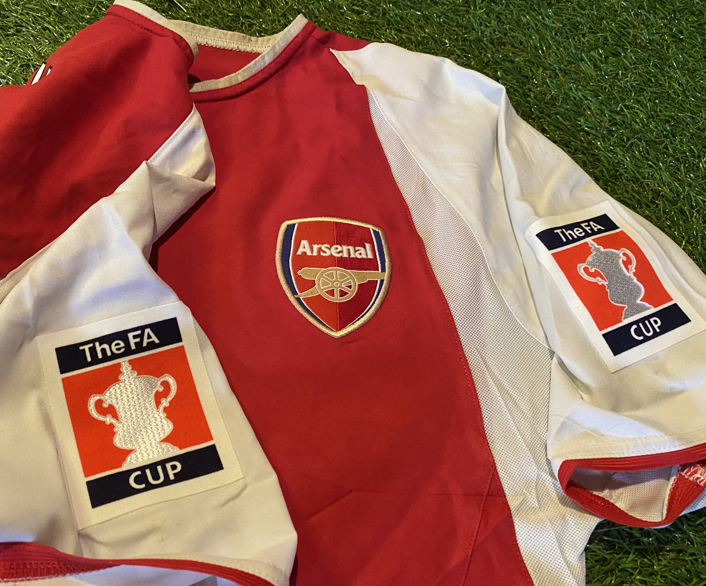 Arsenal England Football Soccer Small Mans Vintage Henry no14 FA Cup Final Home Jersey