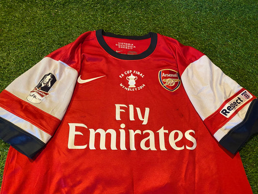 Arsenal England Football Soccer Large Mans Ozil no11 2014 FA Cup Final Nike Made Jersey