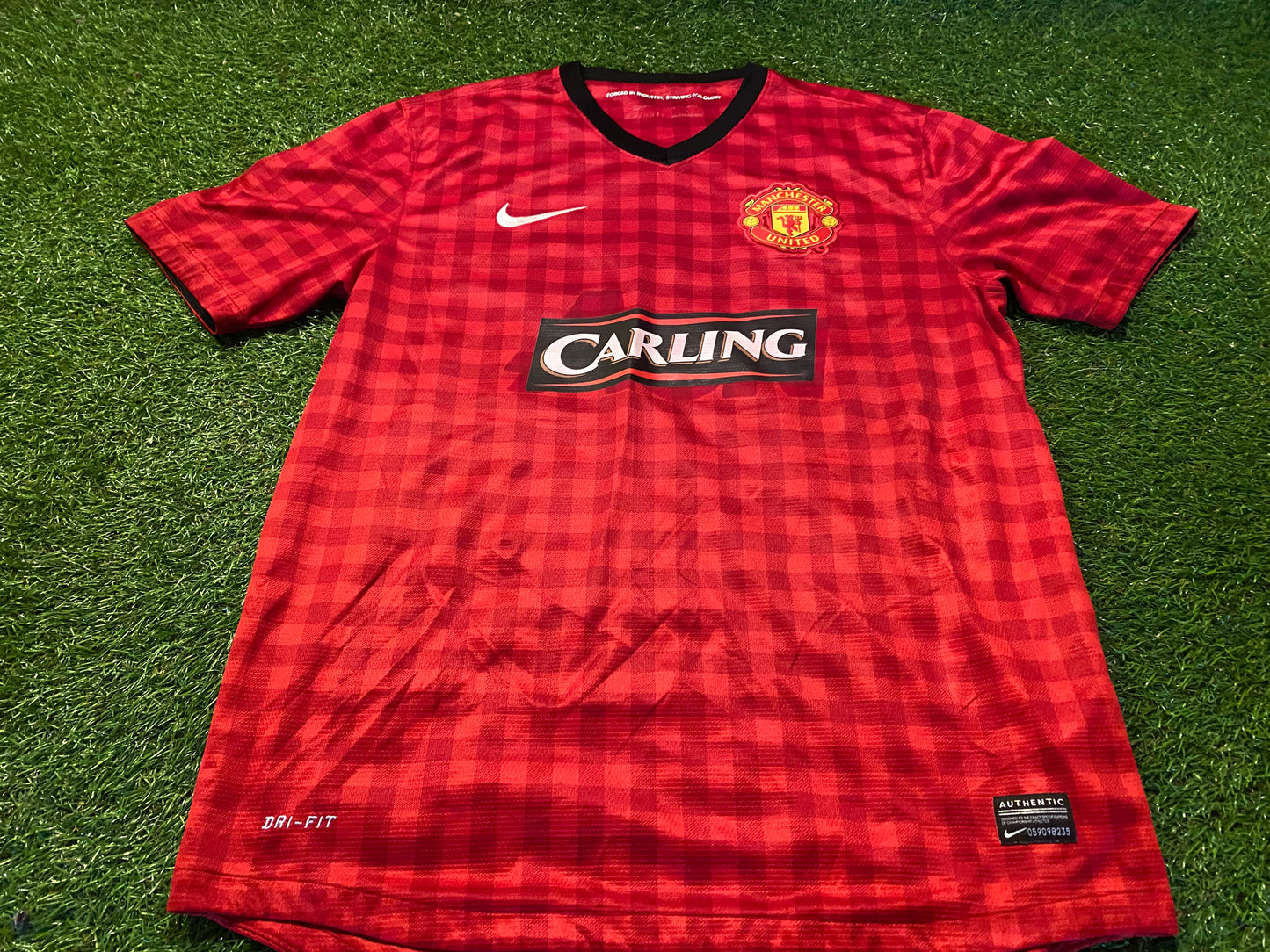 Manchester United England Soccer Football Medium Mans Carling Sponsored Jersey