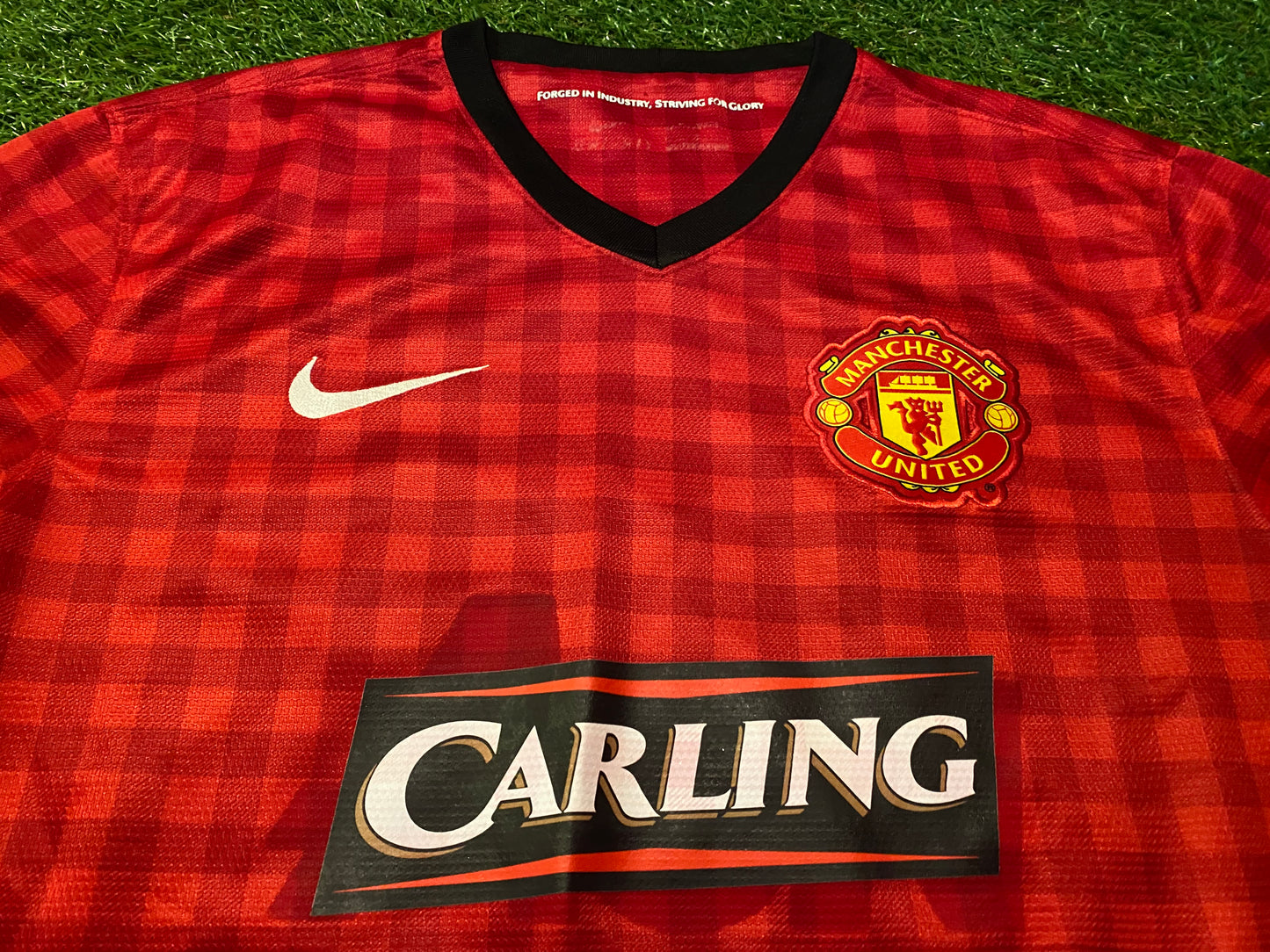 Manchester United England Soccer Football Medium Mans Carling Sponsored Jersey