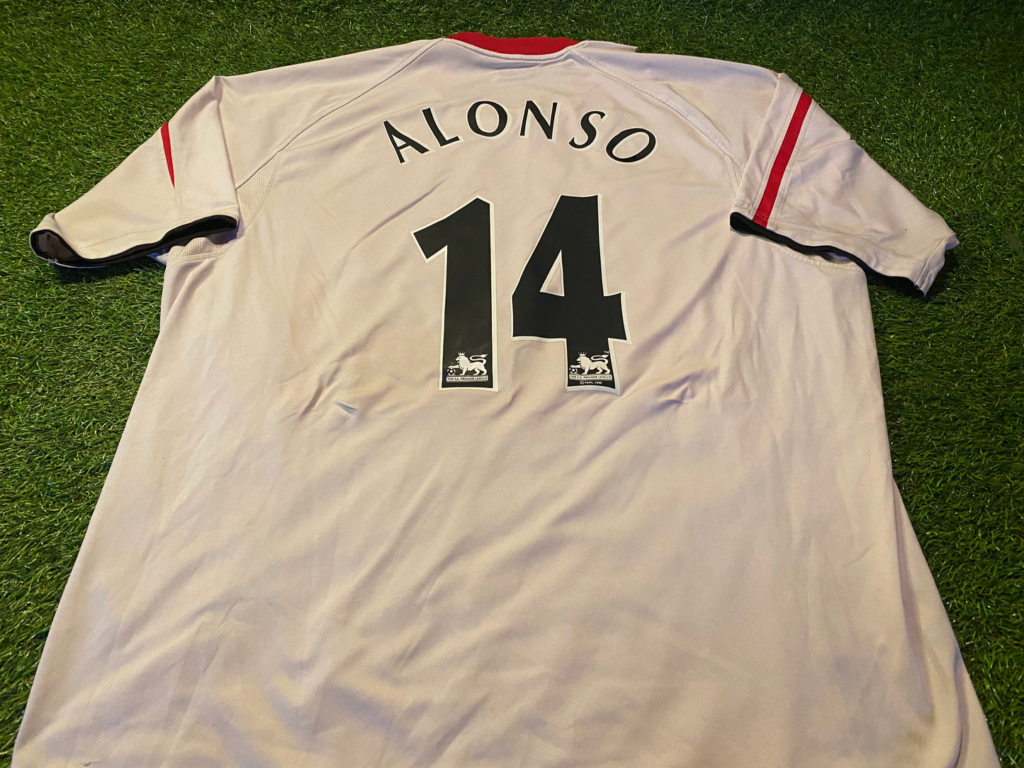 Liverpool England Football Soccer XXL 2XL Mans Alonso no14 Vintage Reebok Away Jersey