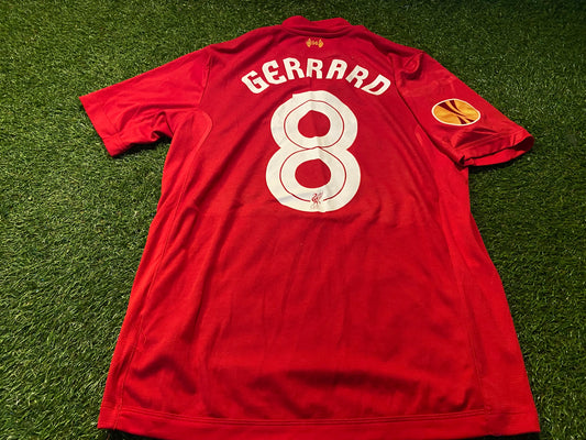 Liverpool England Football Soccer Medium Mans Gerrard no8 Europa League Home Jersey