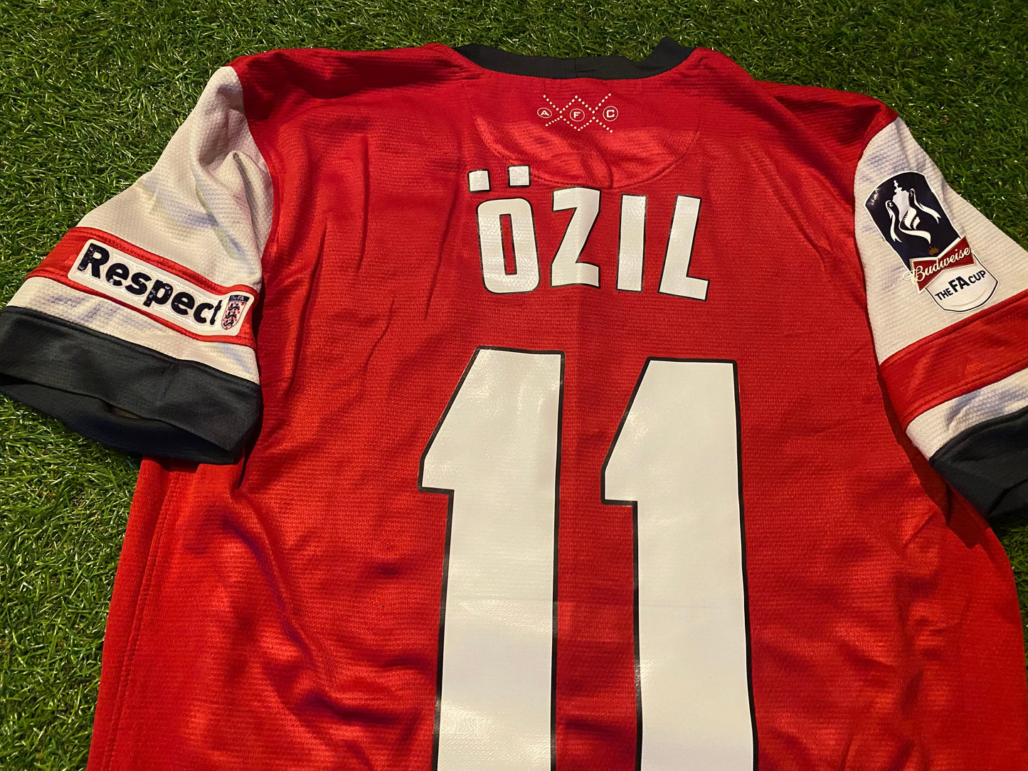 Arsenal England Football Soccer Small Mans Ozil no11 2014 FA Cup Final Nike Made Jersey