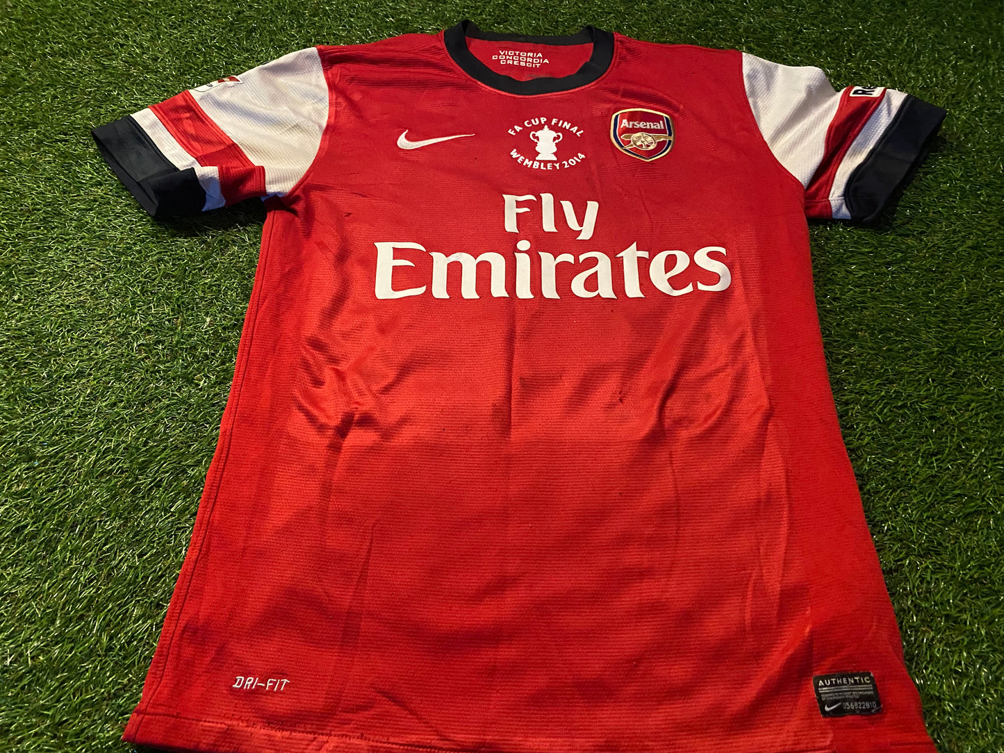 Arsenal England Football Soccer Small Mans Ozil no11 2014 FA Cup Final Nike Made Jersey