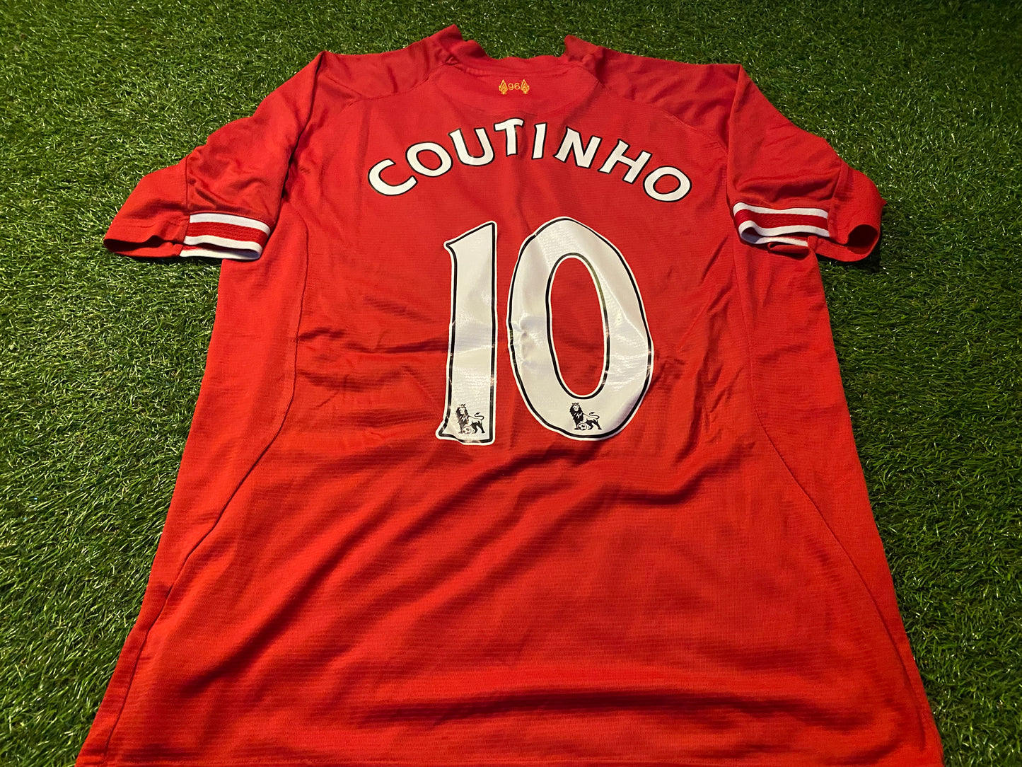 Liverpool England Football Soccer Large Mans Coutinho no10 Warrior Made Home Jersey