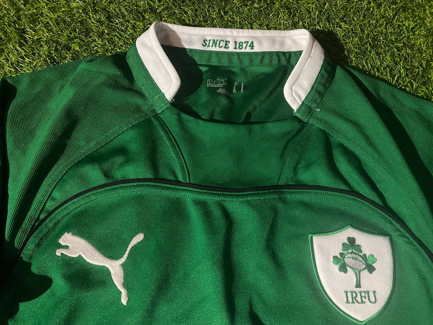 Ireland IRFU Eire Irish Rugby Union Large Mans Puma Made Tight Fit Home Jersey