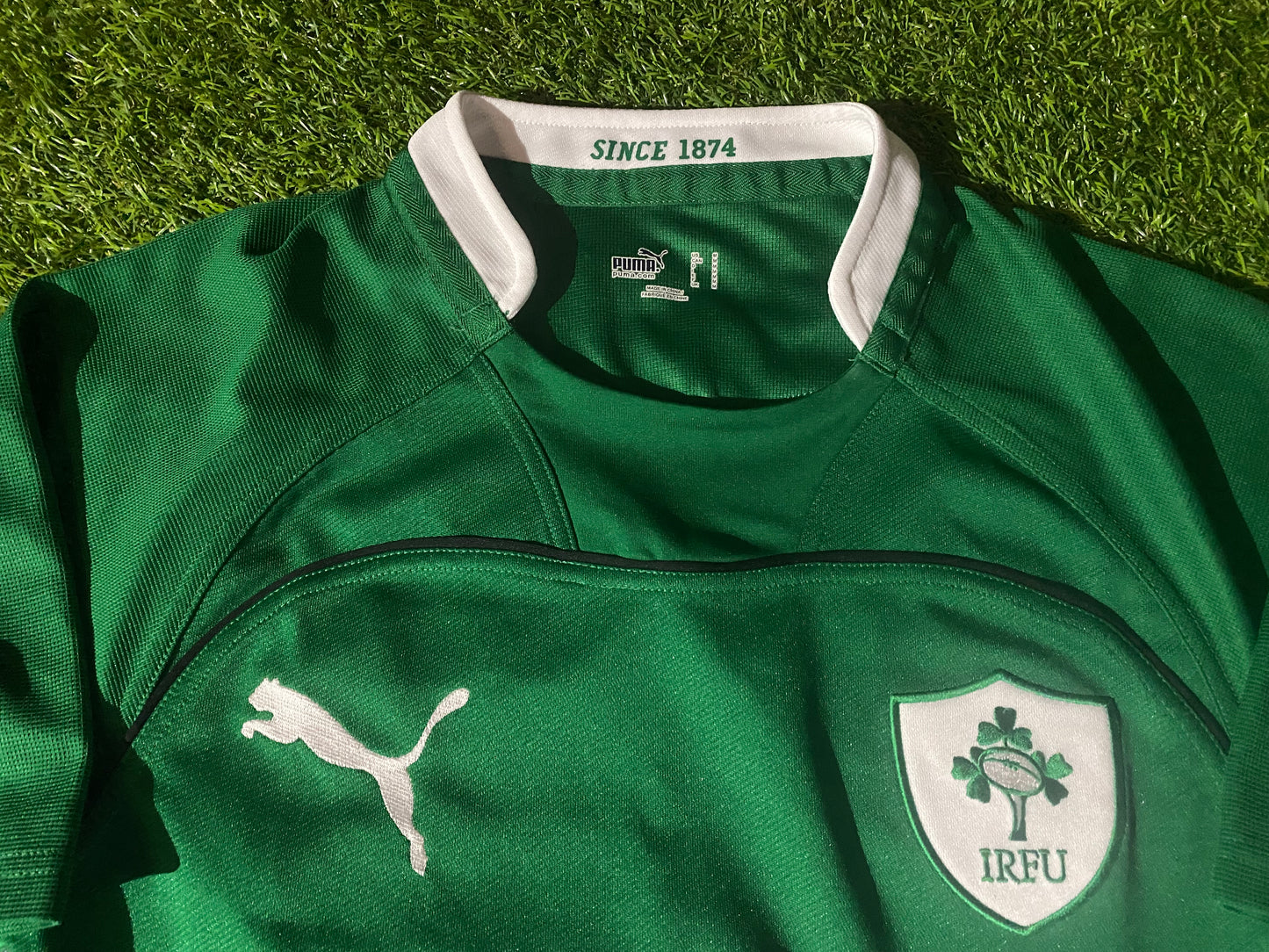 Ireland IRFU Eire Irish Rugby Union Medium Mans Puma Made Tight Fit Home Jersey