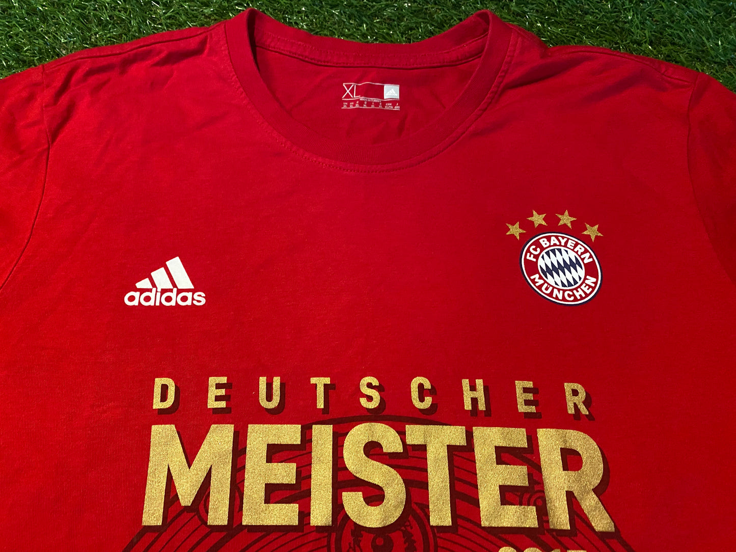 Bayern Munich Munchen German Germany Football Large Mans Adidas Champions T Shirt