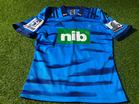Adidas Blues Auckland New Zealand Rugby Union Football Medium Mans Adidas Jersey