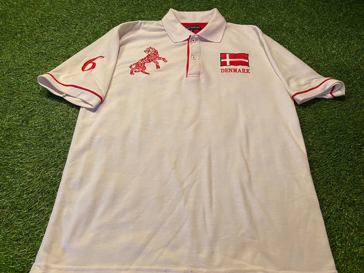 Denmark Danish Soccer Football Medium Mans Polo Jersey