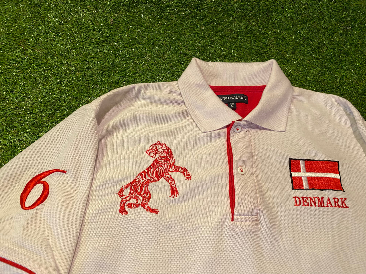 Denmark Danish Soccer Football Medium Mans Polo Jersey