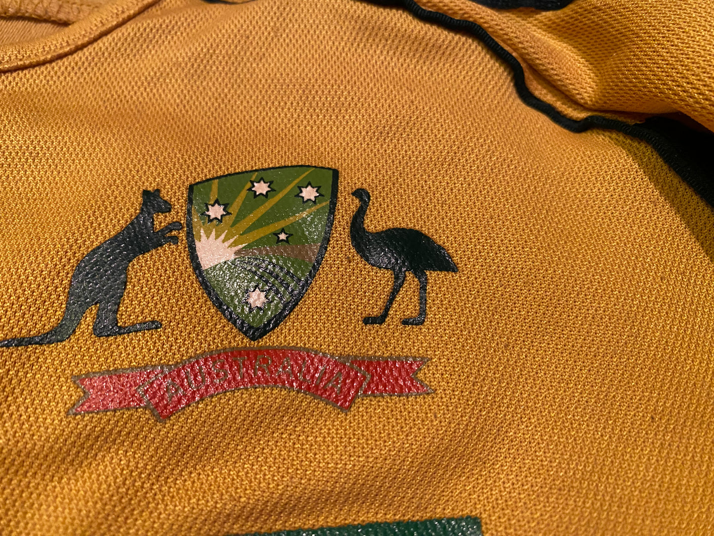 Australia Oz Cricket Medium Mans Vintage  Adidas Made Polo Jersey