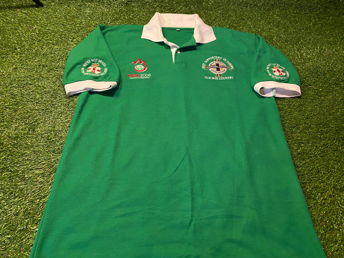 Northern Ireland Football Ulster GAWA Large Mans Euro 2008 Supporters Embroidered Polo Jersey