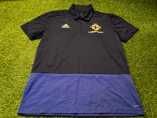 Northern Ireland Football Ulster GAWA Large Mans Adidas Made Polo Top / Shirt / Jersey