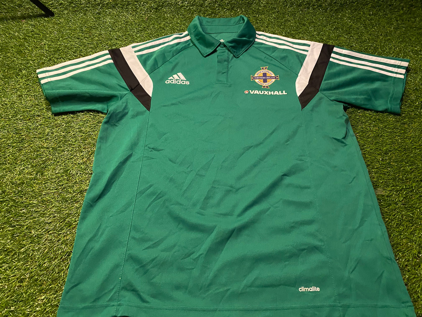 Northern Ireland Football Ulster GAWA Large Mans Adidas Made Polo Top / Shirt / Jersey